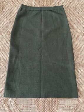 vintage army green Sebastian made in Italy 100% Wool pencil skirt